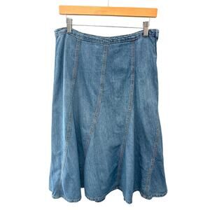 GAP | Denim Midi Skirt A-Line Panel Seam Blue Jean Skirt | Size 10